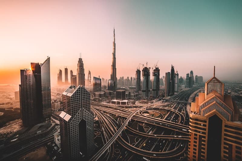 Dubai skyline with the Burj Khalifa