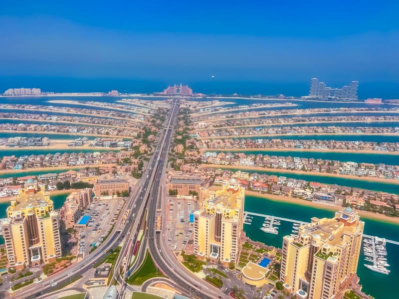 Aerial view of Palm Jumeirah, Dubai